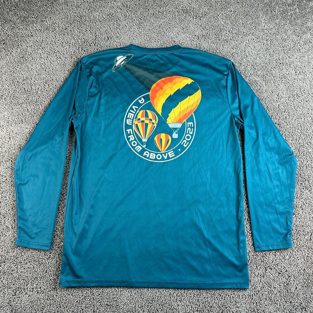 Albuquerque International Balloon Fiesta AIBF Shirt Mens L UFO Blue Green 2023
